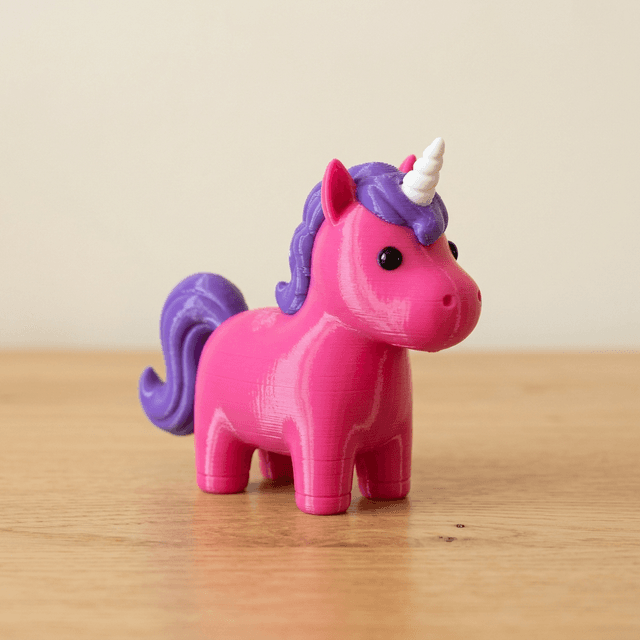 3D-printed unicorn